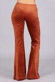 Chatoyant Plus Size Velour Bell Bottoms Rust