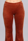 Chatoyant Plus Size Velour Bell Bottoms Rust