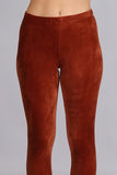 Chatoyant Plus Size Soft Velour Leggings Rust