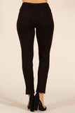 Chatoyant Cropped Capri Pants with Front Seam Detail Black