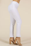 Chatoyant Cropped Capri Pants with Front Seam Detail White