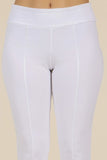 Chatoyant Cropped Capri Pants with Front Seam Detail White
