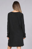 Chatoyant Long Sleeve Casual Dress Black
