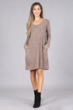 Chatoyant Long Sleeve Casual Dress Desert Taupe
