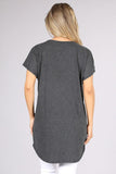 Chatoyant Plus Size Casual T-Shirt Charcoal
