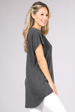 Chatoyant Plus Size Casual T-Shirt Charcoal