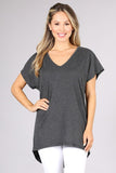 Chatoyant Plus Size Casual T-Shirt Charcoal