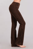 Chatoyant Mineral Wash Bootcut Crochet Lace Brown