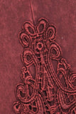 Chatoyant Mineral Wash Bootcut Crochet Lace Burgundy