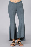 Chatoyant Mineral Wash Cropped Flare Lt. Grey