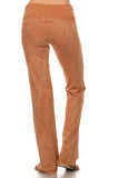 Chatoyant Bootcut Mineral Wash Fold Over Waist Pants Camel