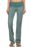 Chatoyant Bootcut Mineral Wash Fold Over Waist Pants Emerald