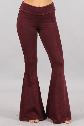 Chatoyant Mineral Wash French Terry Pants Burgundy