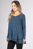Chatoyant Soft and Stretchy Mineral Wash Tunic Blue Grey