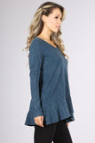 Chatoyant Soft and Stretchy Mineral Wash Tunic Blue Grey