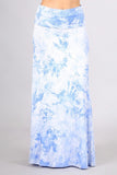 Chatoyant Blue and White Tie Dye Skirt