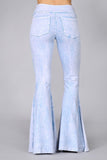 Chatoyant Plus Size Mineral Wash French Terry Pants Powder Blue