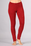 Chatoyant Plus Size Mineral Wash Legging Red