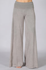 Chatoyant Mineral Wash Wide Leg Palazzo Pants Stone