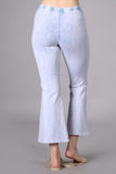 Chatoyant Plus Size Mineral Washed Crop Flare Powder Blue