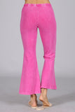 Chatoyant Plus Size Mineral Washed Crop Flare Bubblegum Pink