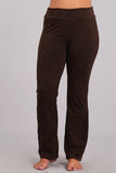 Chatoyant Plus Size Mineral Wash Bootcut Crochet Lace Brown
