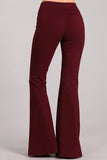 Chatoyant Plus Size Ponte Flare Bell Bottoms Wine