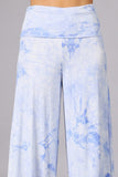 Chatoyant Plus Size Tie Dye Gauchos Blue White