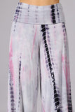 Chatoyant Plus Size Tie Dye Gauchos Pink/Silver