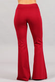 Chatoyant Plus Size Ponte Flare Bell Bottoms Red