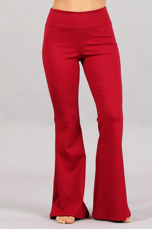 Bell Bottoms - Extra Long High Waisted Red Bellbottoms - Flare