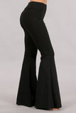 Chatoyant Ponte Flare Bell Bottoms with Pockets Black