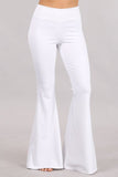 Chatoyant Ponte Flare Bell Bottoms with Pockets White