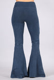 Chatoyant Mineral Wash Seam Detail Bell Bottoms Charcoal Navy