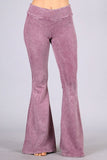 Chatoyant Plus Size Mineral Wash French Terry Pants Dusty Rose