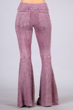Chatoyant Plus Size Mineral Wash French Terry Pants Dusty Rose