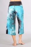 Chatoyant Plus Size Black and Teal Gauchos