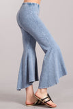 Chatoyant Mineral Wash Cropped Flare Lt. Denim