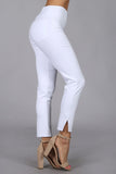 Chatoyant Crop Capris with Side Split White