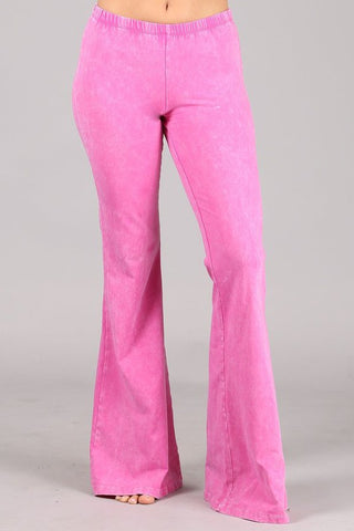 Chatoyant Mineral Wash Bell Bottoms Bubble Gum Pink