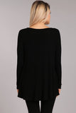 Chatoyant Casual and Cozy Tunic Top Black