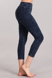 Chatoyant Mineral Wash Crop Leggings Electric Blue