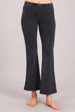 Chatoyant Crop Bell Bottoms With Side Snake Print Dark Ash Gray