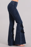 Chatoyant Double Fringe Bell Bottoms Electric Blue