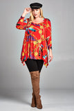 Emerald Collection Plus Size Feather Chain Tunic Top