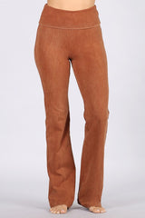 Chatoyant Plus Size Fold Over Waist Yoga Pants Sugar Almond