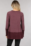 🦋 Chatoyant French Terry Thermal Tunic Top Burgundy🦋