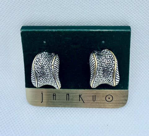 Jankuo Two Tone Clip On Earrings