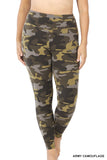 Plus Size Microfiber Camo Leggings