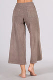 Chatoyant Plus Size Mineral Wash Cropped Wide-Leg Pants Desert Taupe